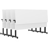 image:imageFlash Furniture Palmer Commercial Nesting Flip Training Table HeavyDuty Steel Frame and TLegs Modesty Panel 1 Thick Tabletop 72 x 24 White TopBlack Frame