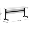 image:imageFlash Furniture Palmer Commercial Nesting Flip Training Table HeavyDuty Steel Frame and TLegs Modesty Panel 1 Thick Tabletop 72 x 24 White TopBlack Frame