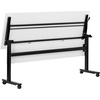 image:imageFlash Furniture Palmer Commercial Nesting Flip Training Table HeavyDuty Steel Frame and TLegs Modesty Panel 1 Thick Tabletop 72 x 24 White TopBlack Frame