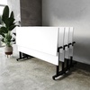image:imageFlash Furniture Palmer Commercial Nesting Flip Training Table HeavyDuty Steel Frame and TLegs Modesty Panel 1 Thick Tabletop 72 x 24 White TopBlack Frame
