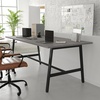 image:imageFlash Furniture Redmond Conference Table with AFrame Base Commercial Water and Scratch Resistant Laminate Finish PVC Edge Heavy Duty Steel Frame 72x36 Gray OakGray Oak