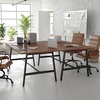 image:imageFlash Furniture Redmond Conference Table with AFrame Base Commercial Water and Scratch Resistant Laminate Finish PVC Edge Heavy Duty Steel Frame 72x36 Gray OakWalnut