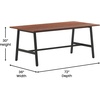 image:imageFlash Furniture Redmond Conference Table with AFrame Base Commercial Water and Scratch Resistant Laminate Finish PVC Edge Heavy Duty Steel Frame 72x36 Gray OakWalnut