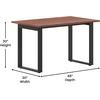 image:imageFlash Furniture Redmond Conference Table with UFrame Base Commercial Water and Scratch Resistant Laminate Finish PVC Edge Heavy Duty Steel Frame 48x30 WalnutWalnut