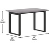 image:imageFlash Furniture Redmond Conference Table with UFrame Base Commercial Water and Scratch Resistant Laminate Finish PVC Edge Heavy Duty Steel Frame 48x30 WalnutGray Oak