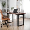 image:imageFlash Furniture Redmond Conference Table with UFrame Base Commercial Water and Scratch Resistant Laminate Finish PVC Edge Heavy Duty Steel Frame 48x30 WalnutWalnut
