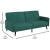 image:imageFlash Furniture Sophia Premium Split Back Sofa Futon  Navy Velvet Upholstery  Solid Wood Legs  Convertible Sleeper Couch for Small SpacesEmerald
