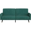 image:imageFlash Furniture Sophia Premium Split Back Sofa Futon  Navy Velvet Upholstery  Solid Wood Legs  Convertible Sleeper Couch for Small SpacesEmerald
