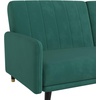 image:imageFlash Furniture Sophia Premium Split Back Sofa Futon  Navy Velvet Upholstery  Solid Wood Legs  Convertible Sleeper Couch for Small SpacesEmerald