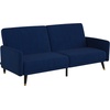 image:imageFlash Furniture Sophia Premium Split Back Sofa Futon  Navy Velvet Upholstery  Solid Wood Legs  Convertible Sleeper Couch for Small SpacesNavy