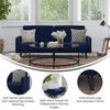 image:imageFlash Furniture Sophia Premium Split Back Sofa Futon  Navy Velvet Upholstery  Solid Wood Legs  Convertible Sleeper Couch for Small SpacesNavy