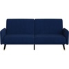 image:imageFlash Furniture Sophia Premium Split Back Sofa Futon  Navy Velvet Upholstery  Solid Wood Legs  Convertible Sleeper Couch for Small SpacesNavy