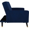 image:imageFlash Furniture Sophia Premium Split Back Sofa Futon  Navy Velvet Upholstery  Solid Wood Legs  Convertible Sleeper Couch for Small SpacesNavy