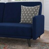 image:imageFlash Furniture Sophia Premium Split Back Sofa Futon  Navy Velvet Upholstery  Solid Wood Legs  Convertible Sleeper Couch for Small SpacesNavy