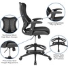 image:imageFlash Furniture Waylon High Back Designer Black Mesh Drafting Chair with LeatherSoft Sides and Adjustable Arms