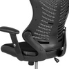 image:imageFlash Furniture Waylon High Back Designer Black Mesh Drafting Chair with LeatherSoft Sides and Adjustable Arms