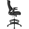 image:imageFlash Furniture Waylon High Back Designer Black Mesh Drafting Chair with LeatherSoft Sides and Adjustable Arms