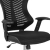 image:imageFlash Furniture Waylon High Back Designer Black Mesh Drafting Chair with LeatherSoft Sides and Adjustable Arms
