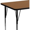 image:imageFlash Furniture Wren 30W x 48L Rectangular Grey Thermal Laminate Activity Table  Standard Height Adjustable LegsOak