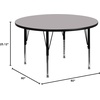image:imageFlash Furniture Wren 60 Round Oak Thermal Laminate Activity Table  Height Adjustable Short LegsGrey