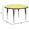 image:imageFlash Furniture Wren 60 Round Oak Thermal Laminate Activity Table  Height Adjustable Short LegsYellow