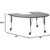 image:imageFlash Furniture Wren Mobile 60W x 66L Horseshoe Grey Thermal Laminate Activity Table  Standard Height Adjustable LegsGrey