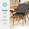 image:imageMartha Stewart Lily Pond IndoorOutdoor Stackable Aluminum Bistro Chair with Gray Woodgrain Frame Finish and WhiteGray Woven Rattan Backrest and SeatBlack  WhiteNatural Frame
