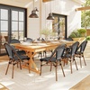 image:imageMartha Stewart Lily Pond IndoorOutdoor Stackable Aluminum Bistro Chair with Gray Woodgrain Frame Finish and WhiteGray Woven Rattan Backrest and SeatBlack  WhiteNatural Frame
