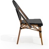 image:imageMartha Stewart Lily Pond IndoorOutdoor Stackable Aluminum Bistro Chair with Gray Woodgrain Frame Finish and WhiteGray Woven Rattan Backrest and SeatBlack  WhiteNatural Frame