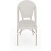 image:imageMartha Stewart Lily Pond IndoorOutdoor Stackable Aluminum Bistro Chair with Gray Woodgrain Frame Finish and WhiteGray Woven Rattan Backrest and SeatGray  WhiteGray Frame