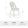 image:imageMartha Stewart Lily Pond IndoorOutdoor Stackable Aluminum Bistro Chair with Gray Woodgrain Frame Finish and WhiteGray Woven Rattan Backrest and SeatGray  WhiteGray Frame