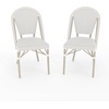 image:imageMartha Stewart Lily Pond IndoorOutdoor Stackable Aluminum Bistro Chair with Gray Woodgrain Frame Finish and WhiteGray Woven Rattan Backrest and SeatGray  WhiteGray Frame