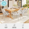 image:imageMartha Stewart Lily Pond IndoorOutdoor Stackable Aluminum Bistro Chair with Gray Woodgrain Frame Finish and WhiteGray Woven Rattan Backrest and SeatGray  WhiteGray Frame