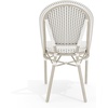 image:imageMartha Stewart Lily Pond IndoorOutdoor Stackable Aluminum Bistro Chair with Gray Woodgrain Frame Finish and WhiteGray Woven Rattan Backrest and SeatGray  WhiteGray Frame