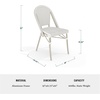 image:imageMartha Stewart Lily Pond IndoorOutdoor Stackable Aluminum Bistro Chair with Gray Woodgrain Frame Finish and WhiteGray Woven Rattan Backrest and SeatNavy  WhiteNatural Frame