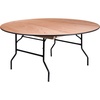 image:imageFlash Furniture 55Foot Round Wood Folding Banquet Table with Clear Coated Finished Top