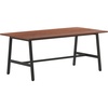 image:imageFlash Furniture Redmond Conference Table with AFrame Base Commercial Water and Scratch Resistant Laminate Finish PVC Edge Heavy Duty Steel Frame 72x36 Gray OakWalnut