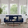 image:imageFlash Furniture Sophia Premium Split Back Sofa Futon  Navy Velvet Upholstery  Solid Wood Legs  Convertible Sleeper Couch for Small SpacesNavy