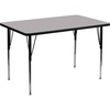 image:imageFlash Furniture Wren 30W x 48L Rectangular Grey Thermal Laminate Activity Table  Standard Height Adjustable LegsGrey