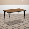 image:imageFlash Furniture Wren 30W x 48L Rectangular Grey Thermal Laminate Activity Table  Standard Height Adjustable LegsOak
