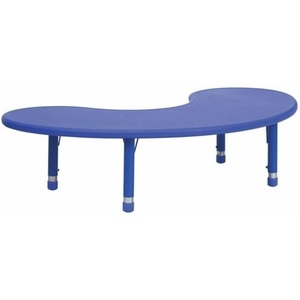 image:imageFlash Furniture 35W x 65L HalfMoon Red Plastic Height Adjustable Activity TableBlue