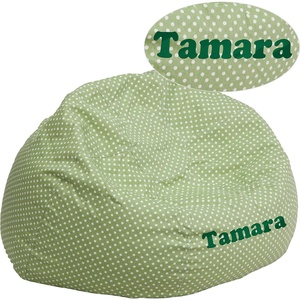 image:imageFlash Furniture Personalized Oversized Green Dot Bean Bag Chair