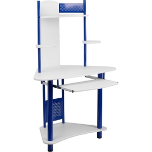 image:imageFlash Furniture Walker Blue Corner Computer Desk with HutchBlue and White