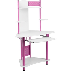 image:imageFlash Furniture Walker Blue Corner Computer Desk with HutchPink and White