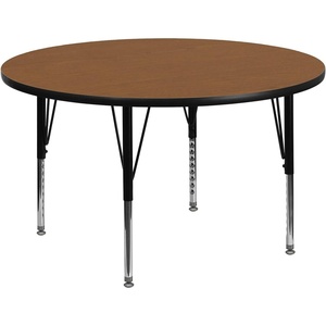 image:imageFlash Furniture Wren 60 Round Oak Thermal Laminate Activity Table  Height Adjustable Short LegsOak