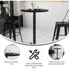 image:imageFlash Furniture 30 Round Mahogany Laminate Table Top with 22 x 22 Bar Height Table BaseBlack