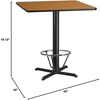 image:imageFlash Furniture 42 Square Black Laminate Table Top with 33 x 33 Bar Height Table Base and Foot RingNatural