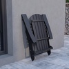 image:imageFlash Furniture Charlestown Folding Adirondack Chair  Black  Poly Resin  IndoorOutdoor  Weather Resistant  Set of 2Black
