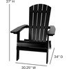 image:imageFlash Furniture Charlestown Folding Adirondack Chair  Black  Poly Resin  IndoorOutdoor  Weather Resistant  Set of 2Black