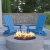 image:imageFlash Furniture Charlestown Folding Adirondack Chair  Black  Poly Resin  IndoorOutdoor  Weather Resistant  Set of 2Blue